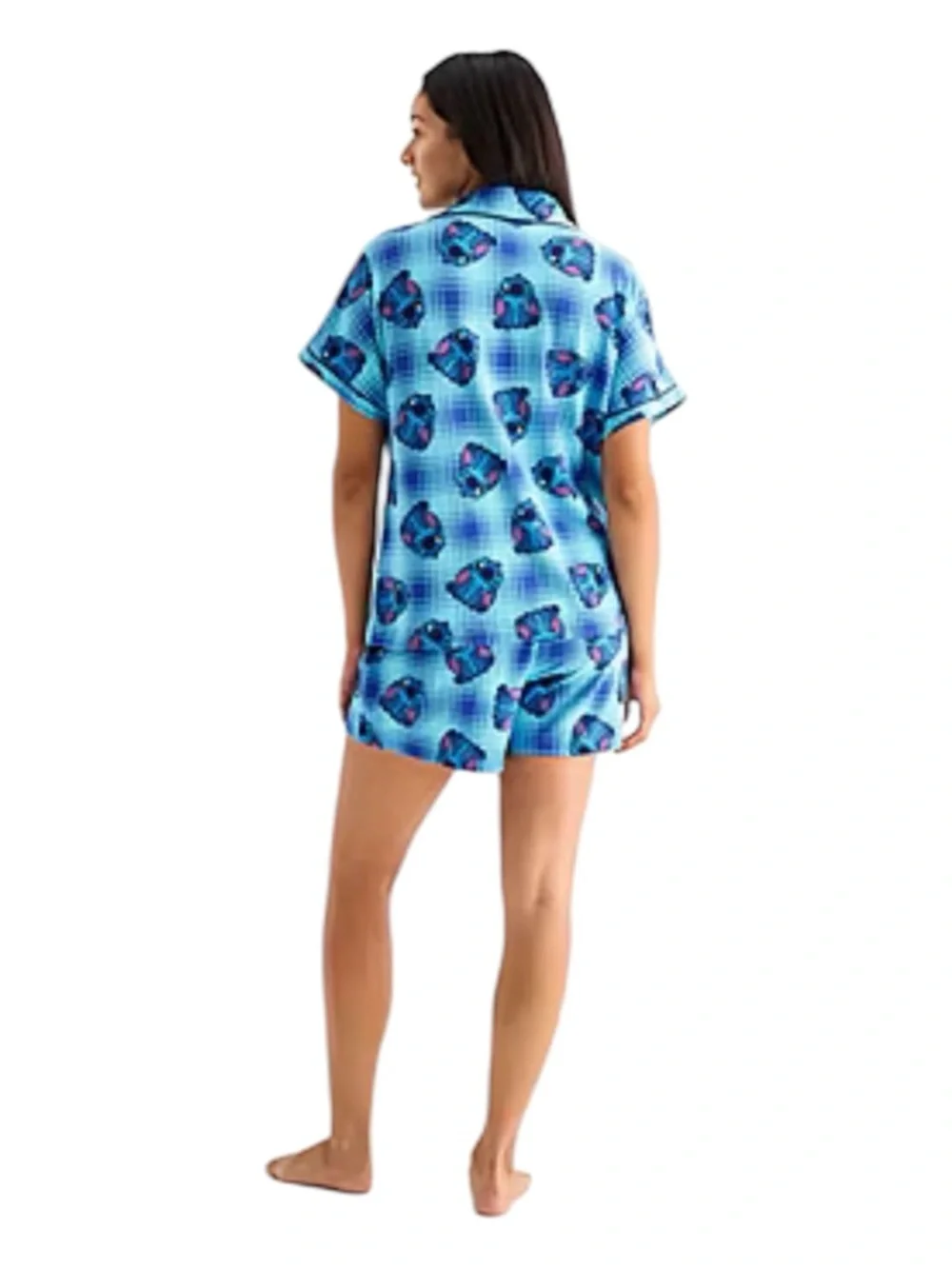 Disney Blue Plaid Stitch Pajama Set size XL - Picture 2 of 3